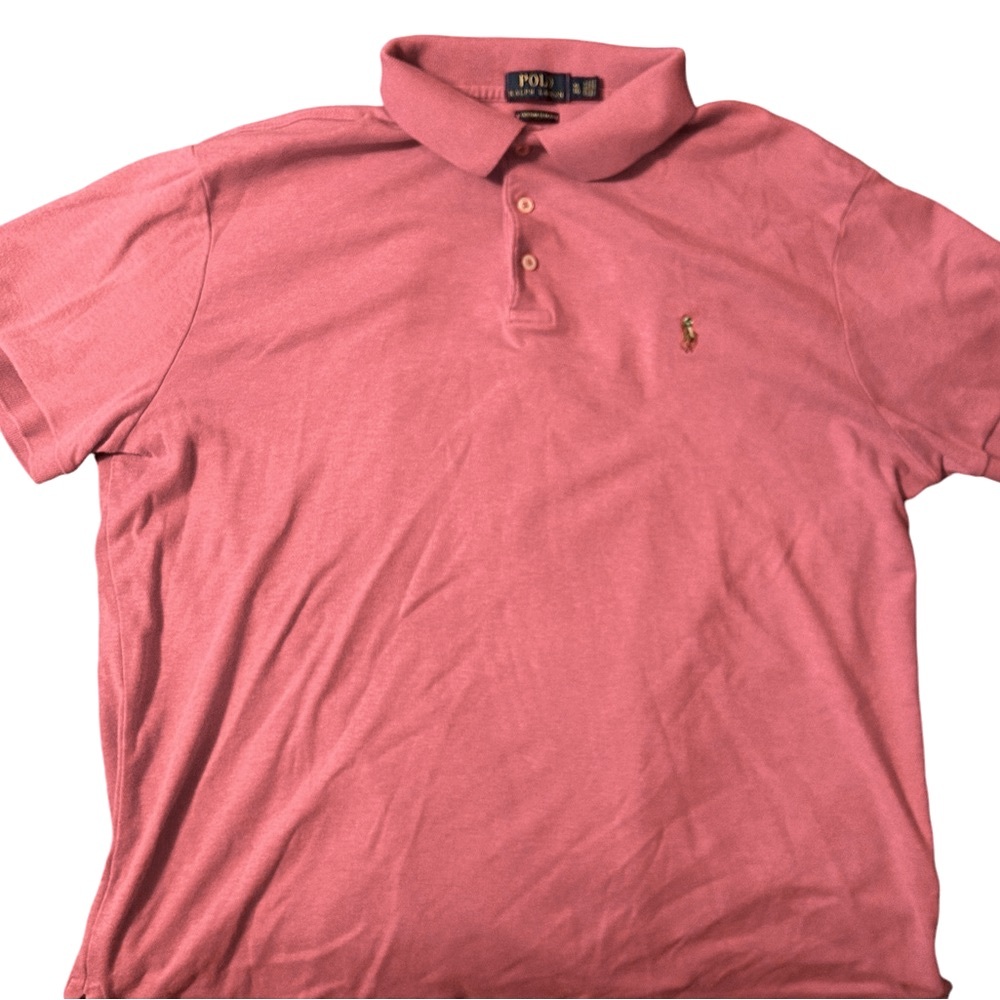 Polo Ralph Lauren Custom Slim Fit Pink Polo Shirt Men's Size XL Real Pony